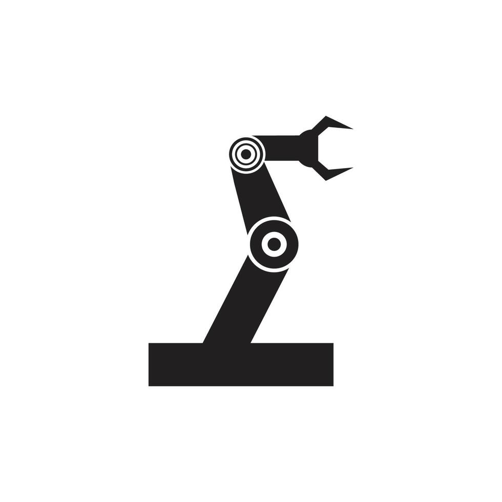 Industrial mechanical robot arm vector icons