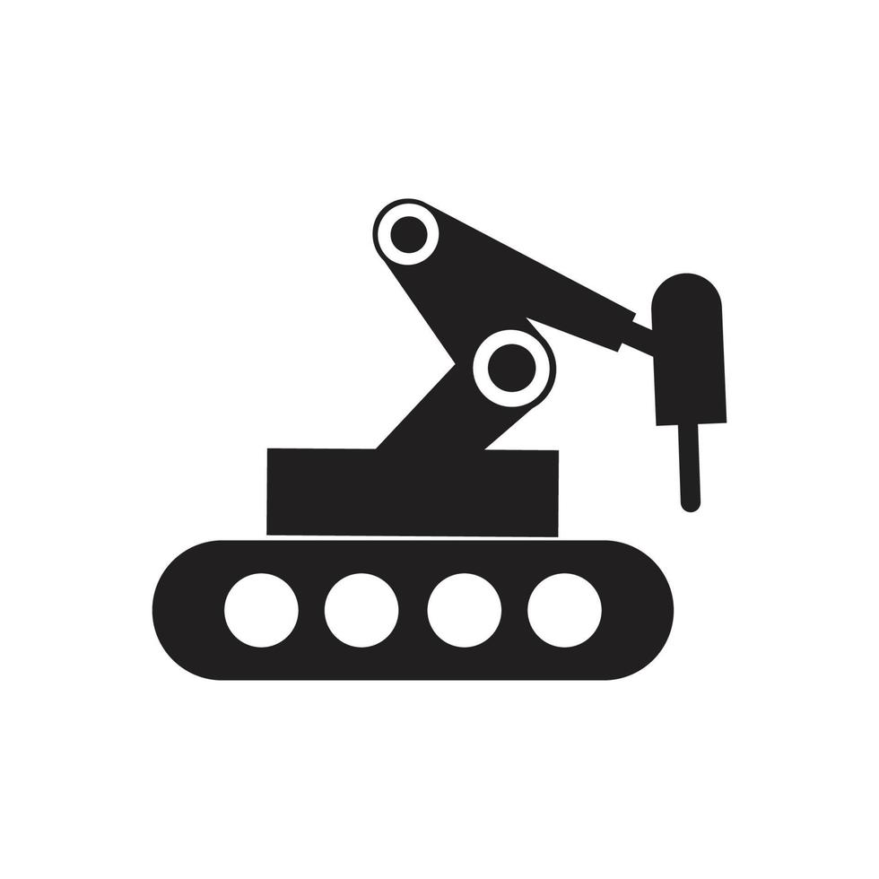 Industrial mechanical robot arm vector icons