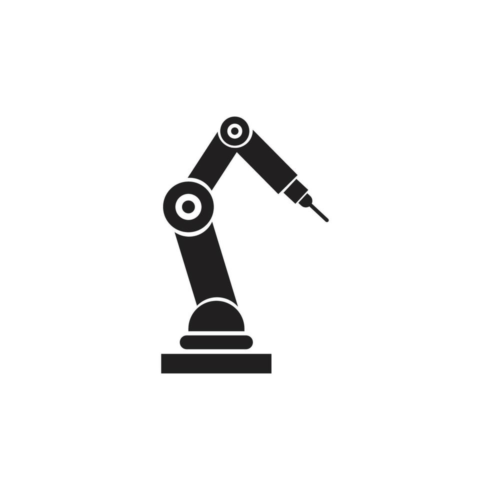 Industrial mechanical robot arm vector icons