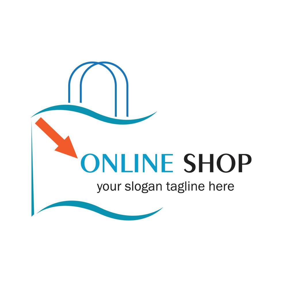 online shop logo vector icon illustration template design