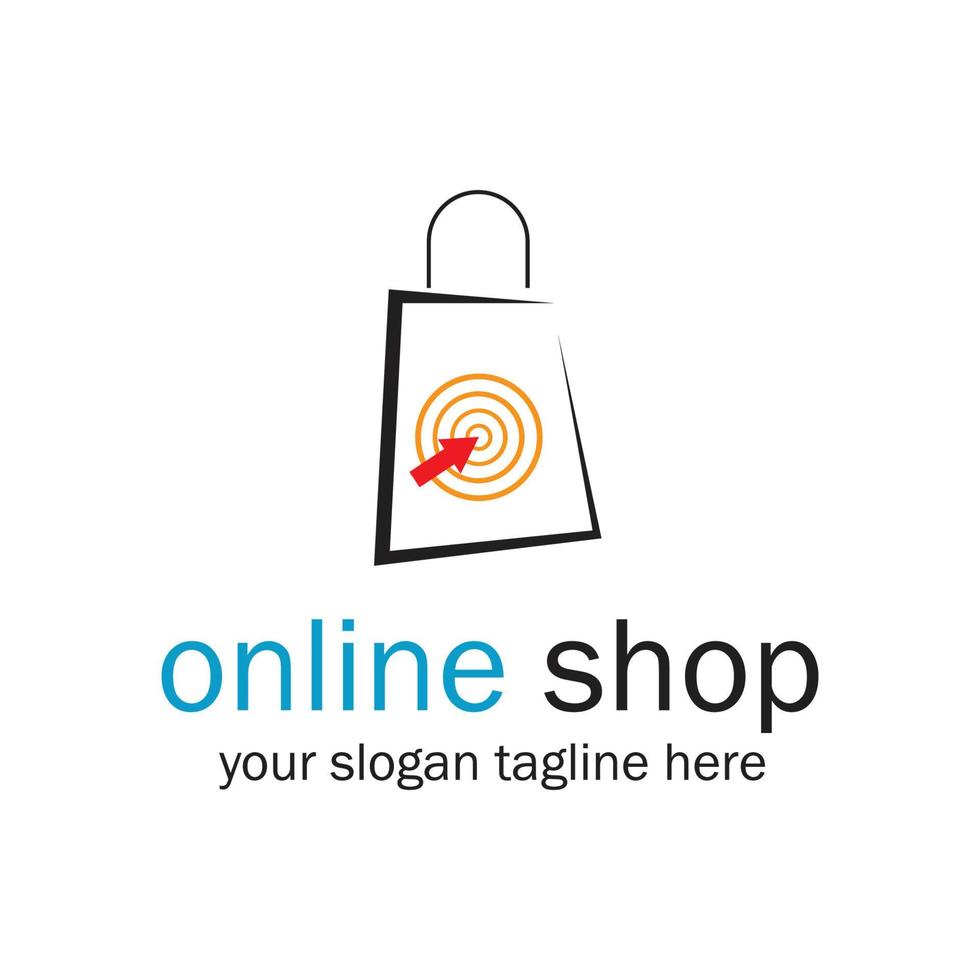 online shop logo vector icon illustration template design