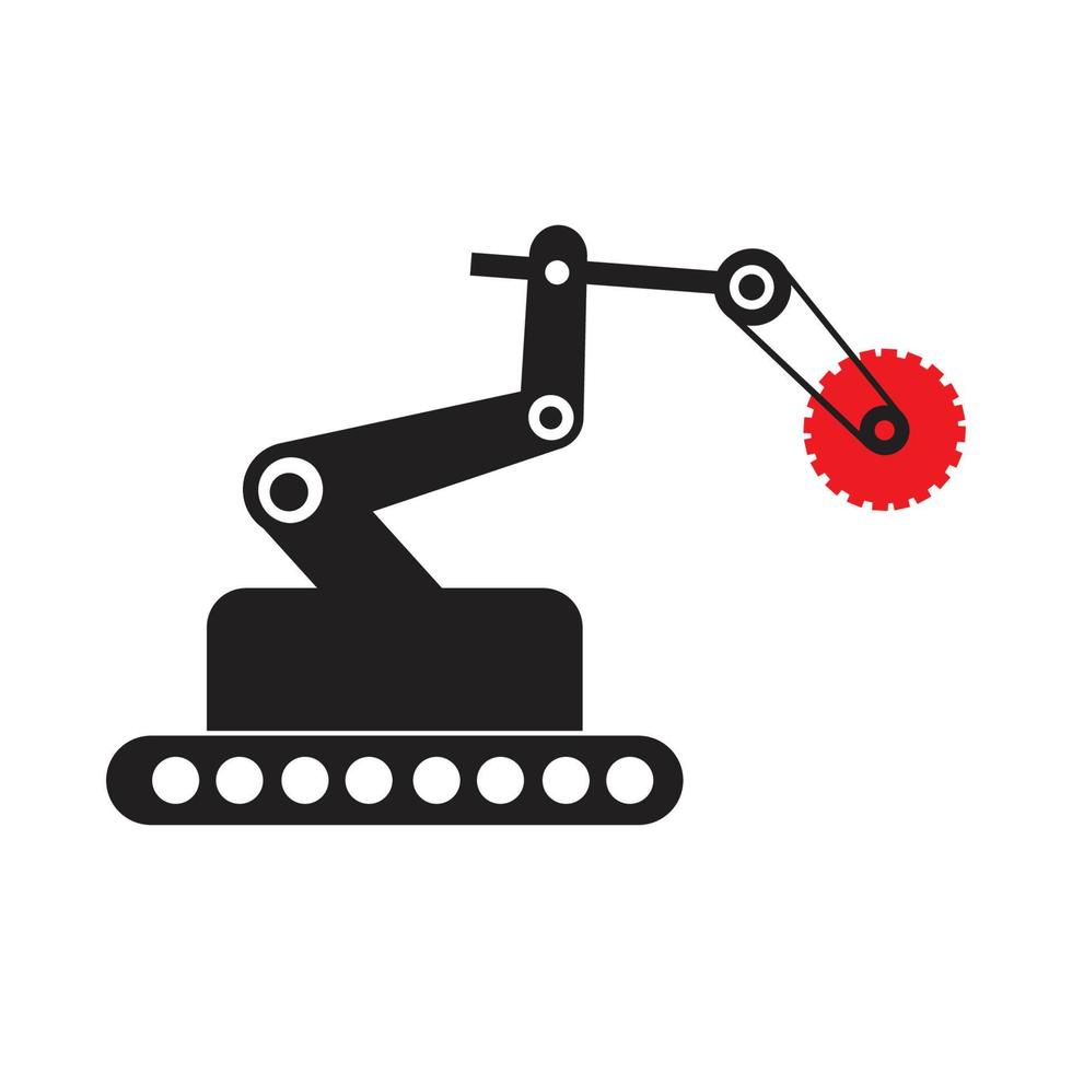 Industrial mechanical robot arm vector icons