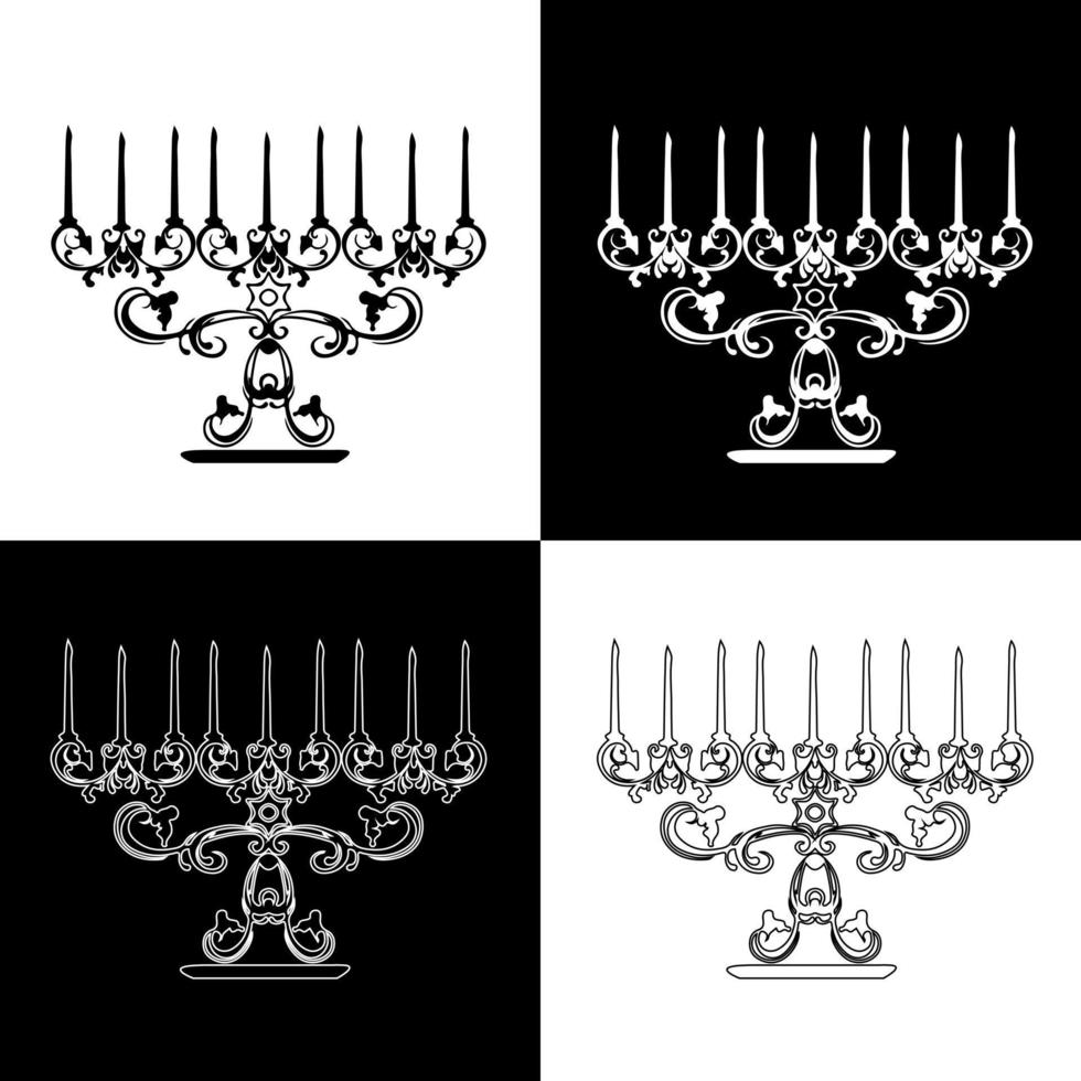 vector de dibujo de velas de hanukkah para sitios web, impresión y otros