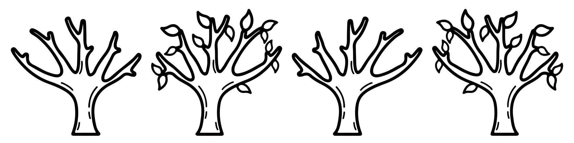Bare tree Silhouette art vector design plant bare shape for websites, printing and others.