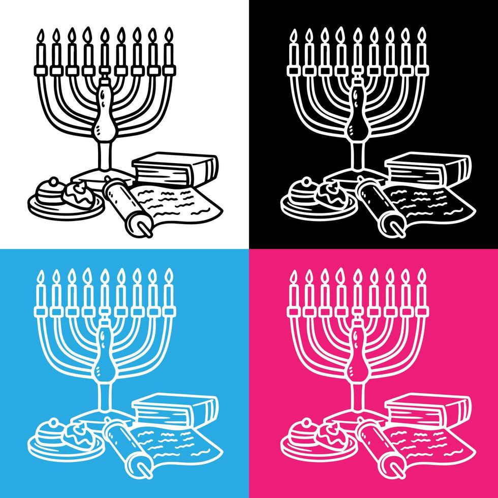 vector de dibujo de velas de hanukkah para sitios web, impresión y otros