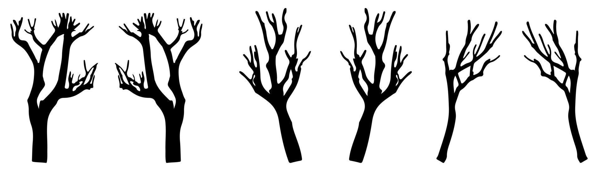 Bare tree Silhouette art vector design plant bare shape for websites, printing and others.