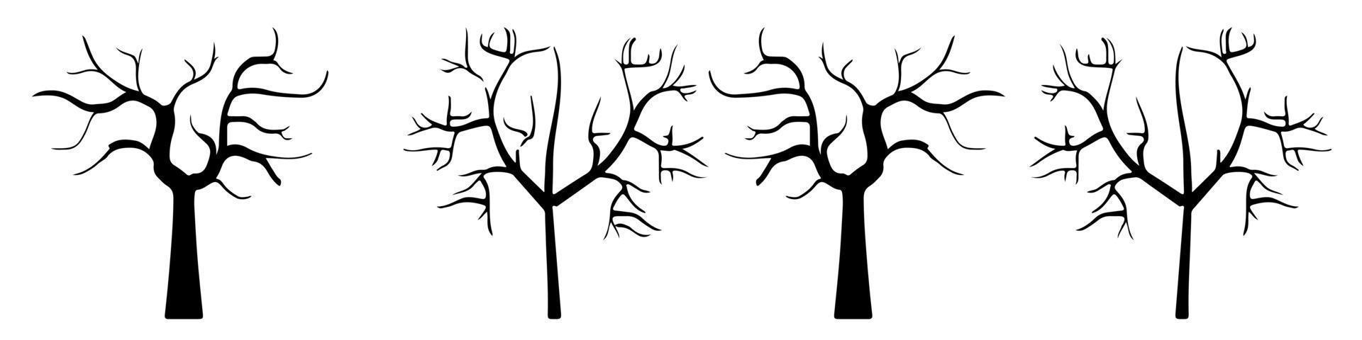 Bare tree Silhouette art vector design plant bare shape for websites, printing and others.