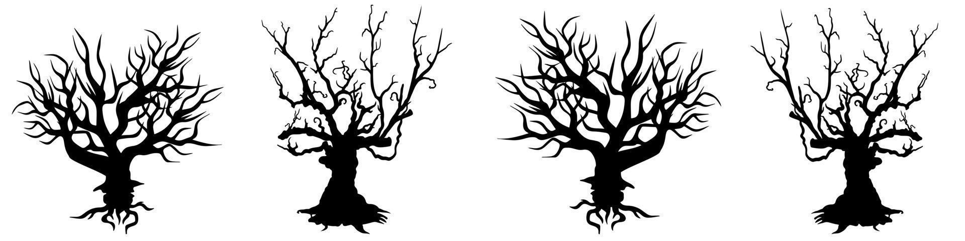 Bare tree Silhouette art vector design plant bare shape for websites, printing and others.