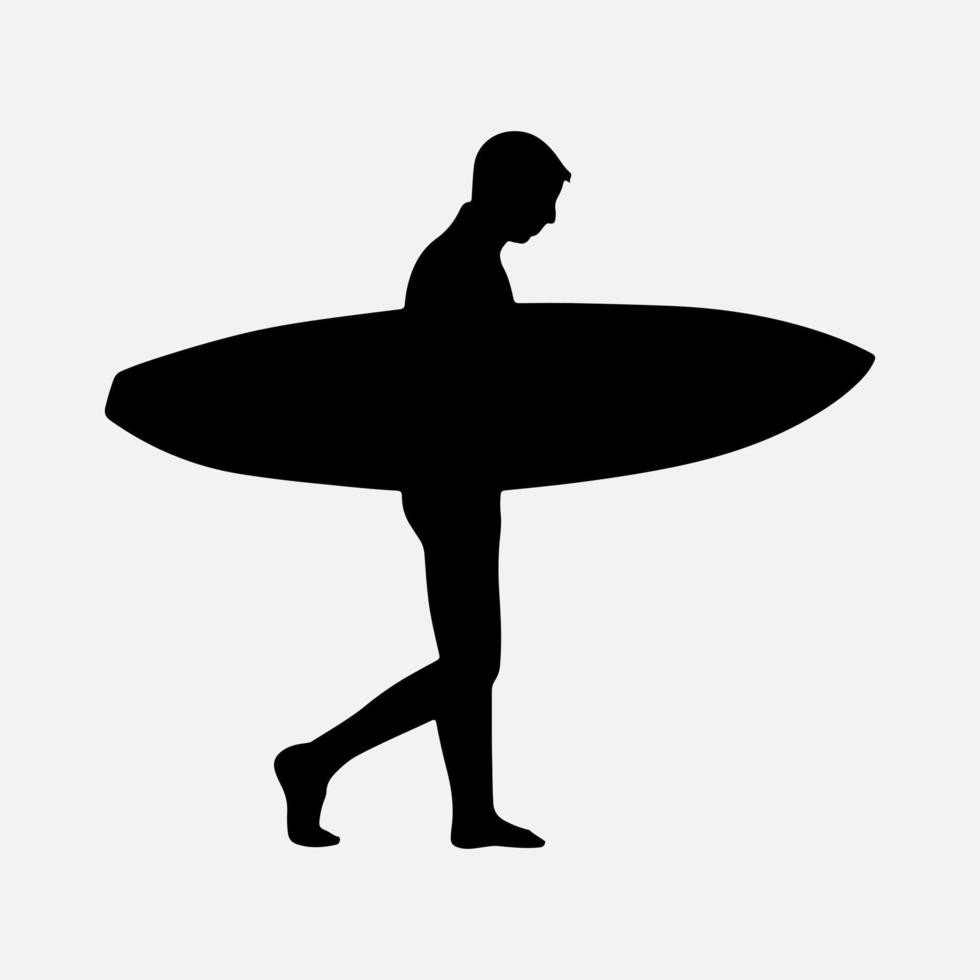 Surfers Silhouette Vector white background illustration graphics