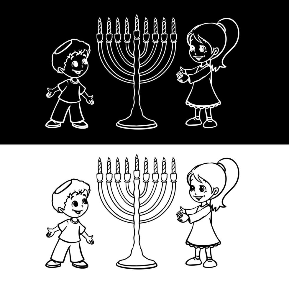 vector de dibujo de velas de hanukkah para sitios web, impresión y otros