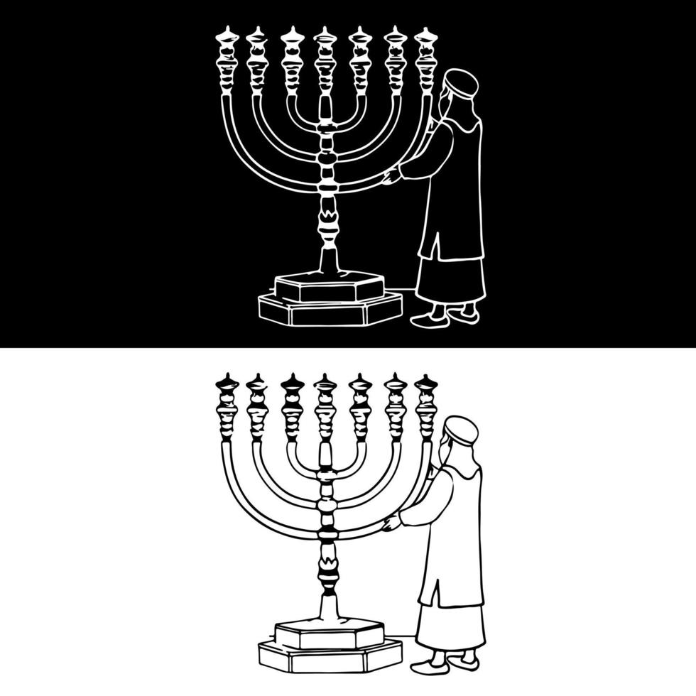 vector de dibujo de velas de hanukkah para sitios web, impresión y otros