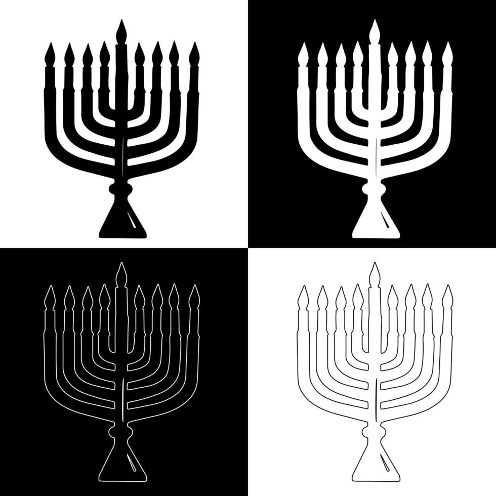 Hanukkah candles drawing vector for websites, printing and others