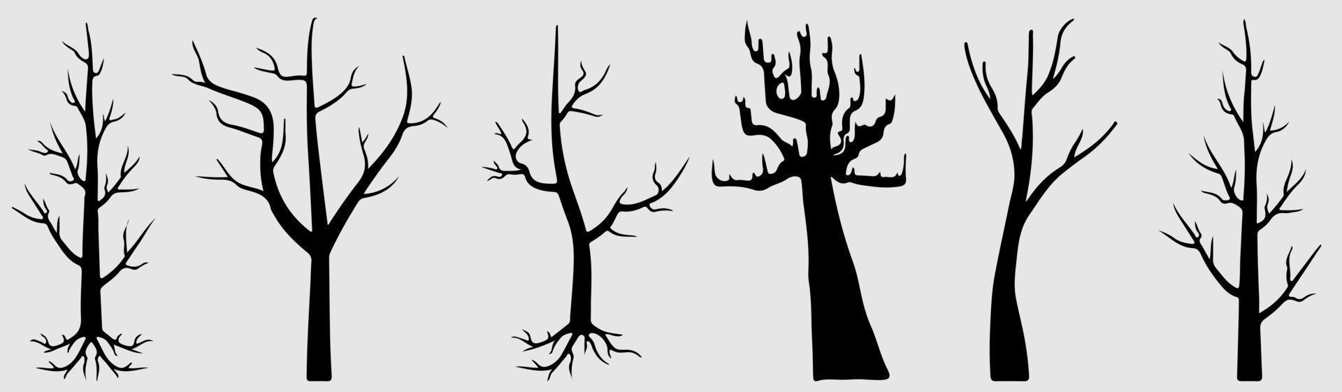árbol desnudo silueta arte vector diseño planta forma desnuda para sitios web, impresión y otros.