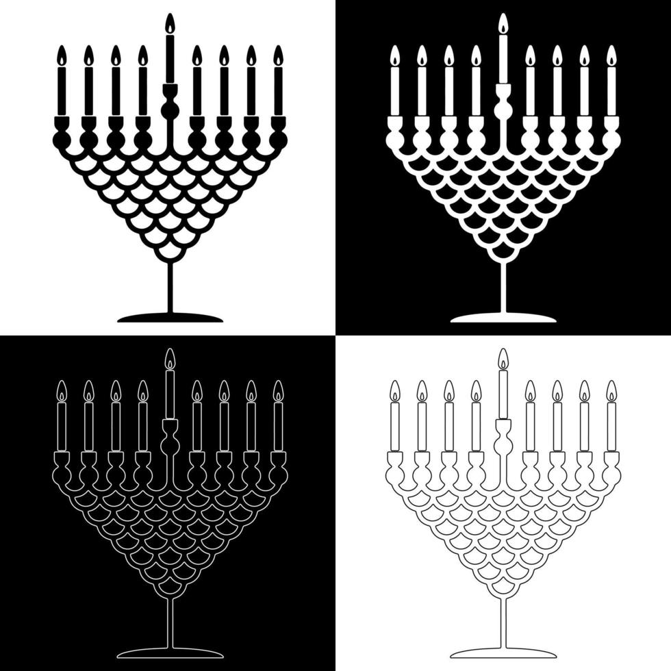 vector de dibujo de velas de hanukkah para sitios web, impresión y otros