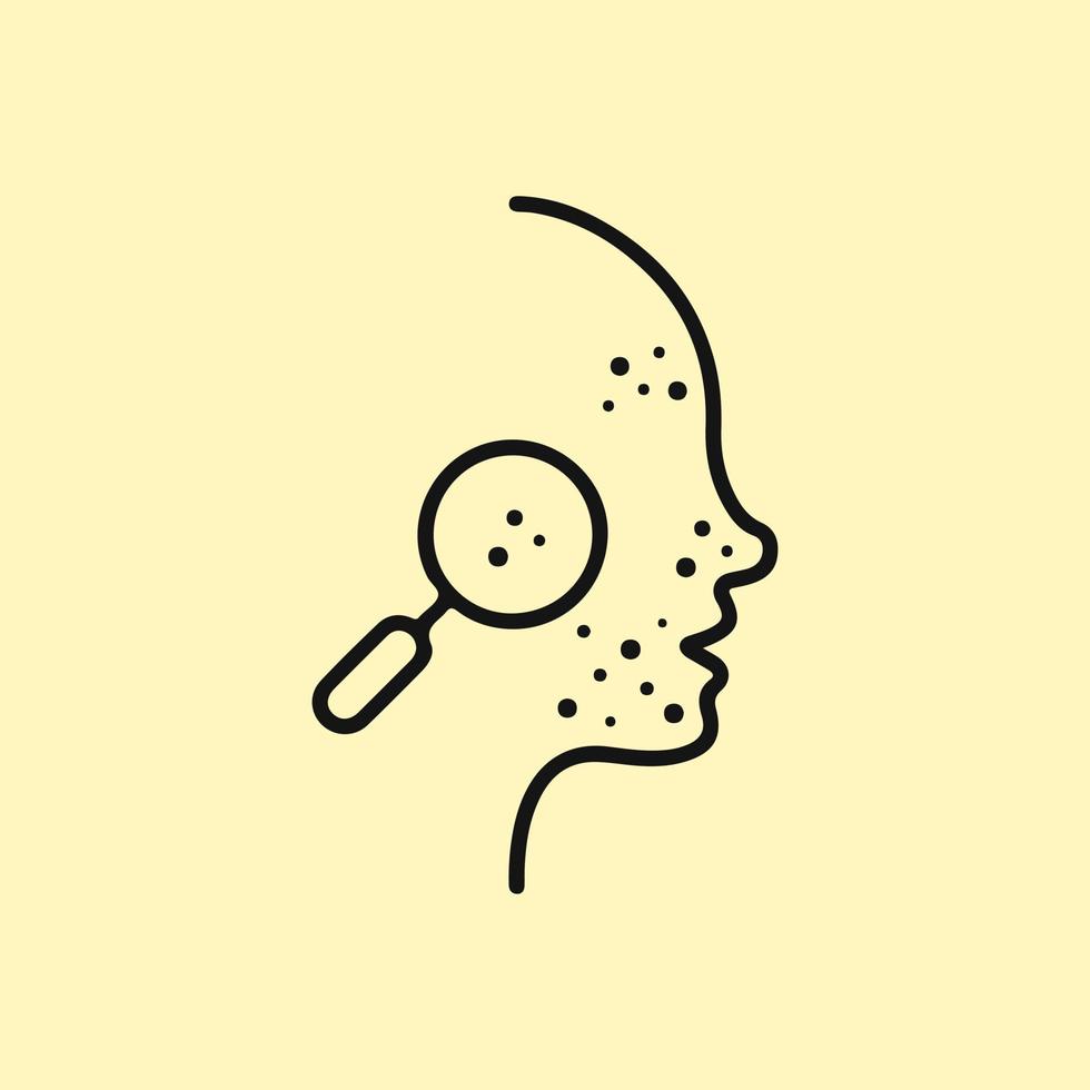 Acne allergies vector inflammation damage scar disease design