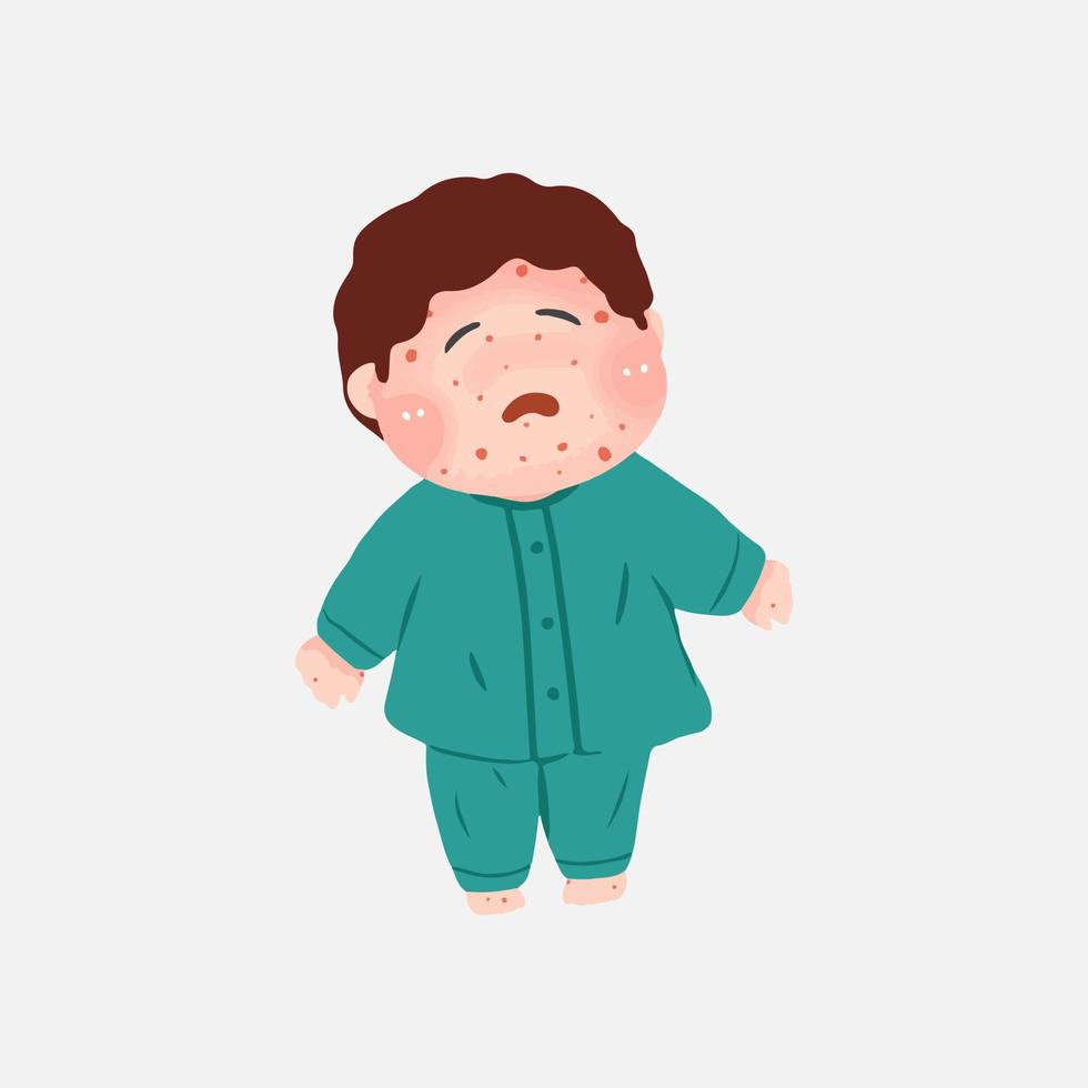 Acne allergies vector inflammation damage scar disease design
