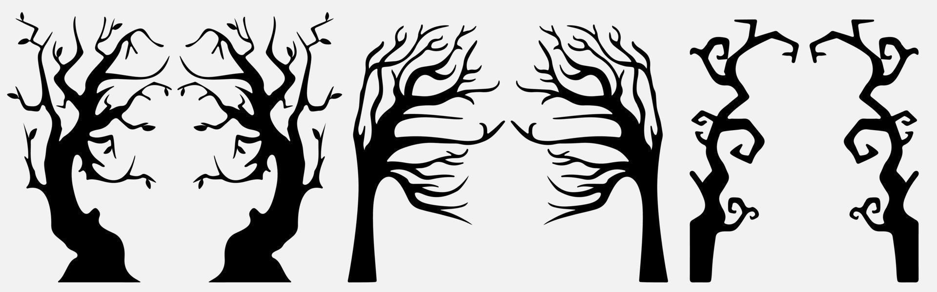 Bare tree Silhouette art vector design plant bare shape for websites, printing and others.