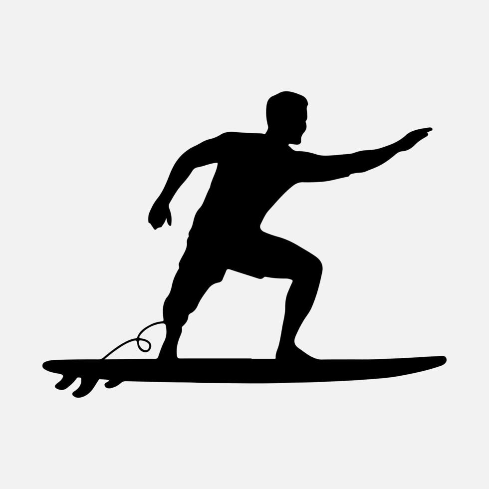 Surfers Silhouette Vector white background illustration graphics