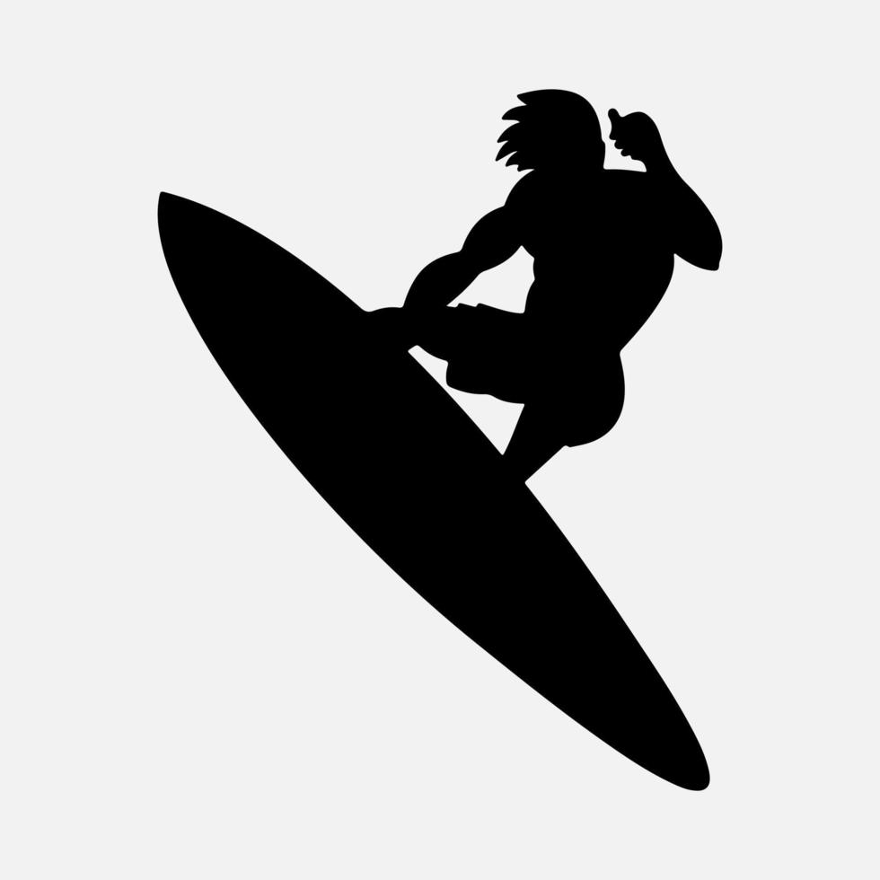 gráficos de ilustración de fondo blanco de vector de silueta de surfistas