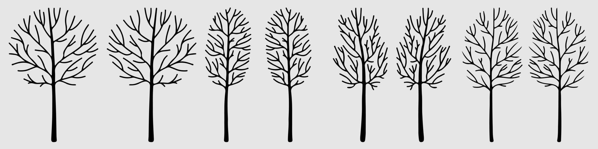 árbol desnudo silueta arte vector diseño planta forma desnuda para sitios web, impresión y otros.