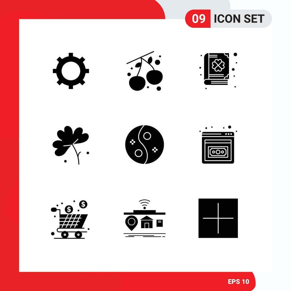 9 Thematic Vector Solid Glyphs and Editable Symbols of style salon day beauty flower Editable Vector Design Elements