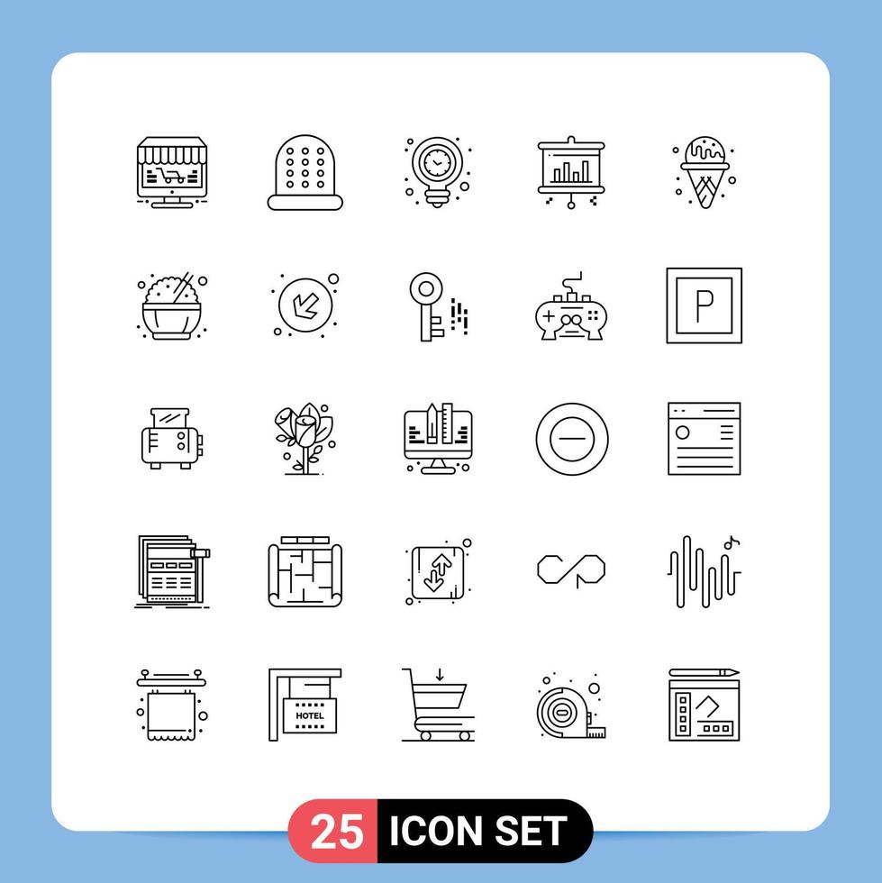 Pictogram Set of 25 Simple Lines of park water energy screen bar Editable Vector Design Elements