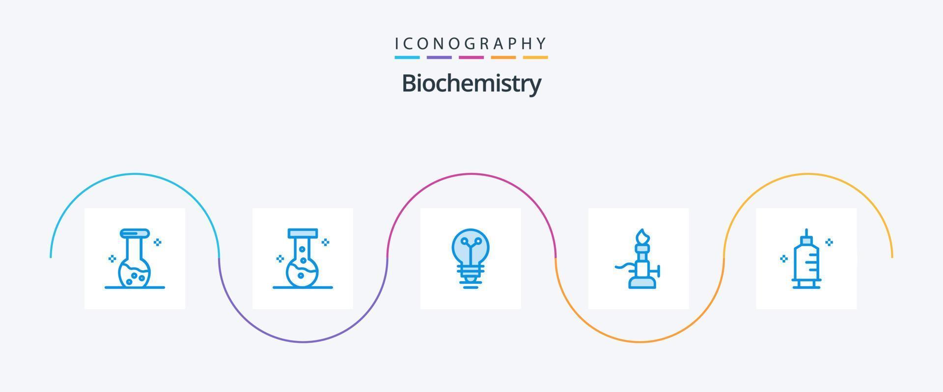 Biochemistry Blue 5 Icon Pack Including medicine. torch. lab. science. lab vector