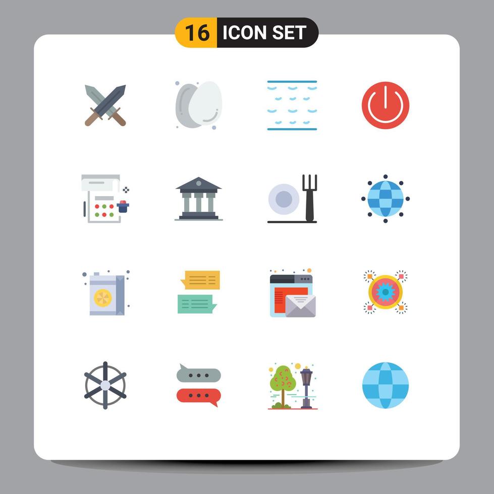 16 Creative Icons Modern Signs and Symbols of institution party water event calendar Editable Pack of Creative Vector Design Elements