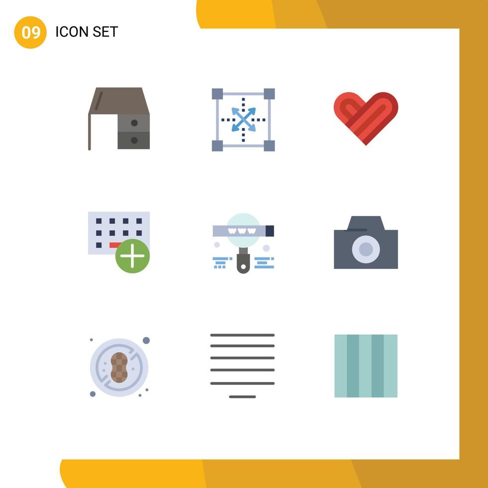 9 User Interface Flat Color Pack of modern Signs and Symbols of hardware devices programing computers valentine Editable Vector Design Elements