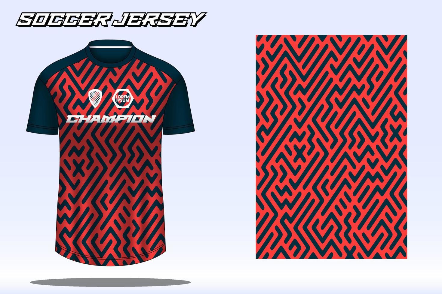 Soccer jersey sport t-shirt design mockup for football club 16 vector