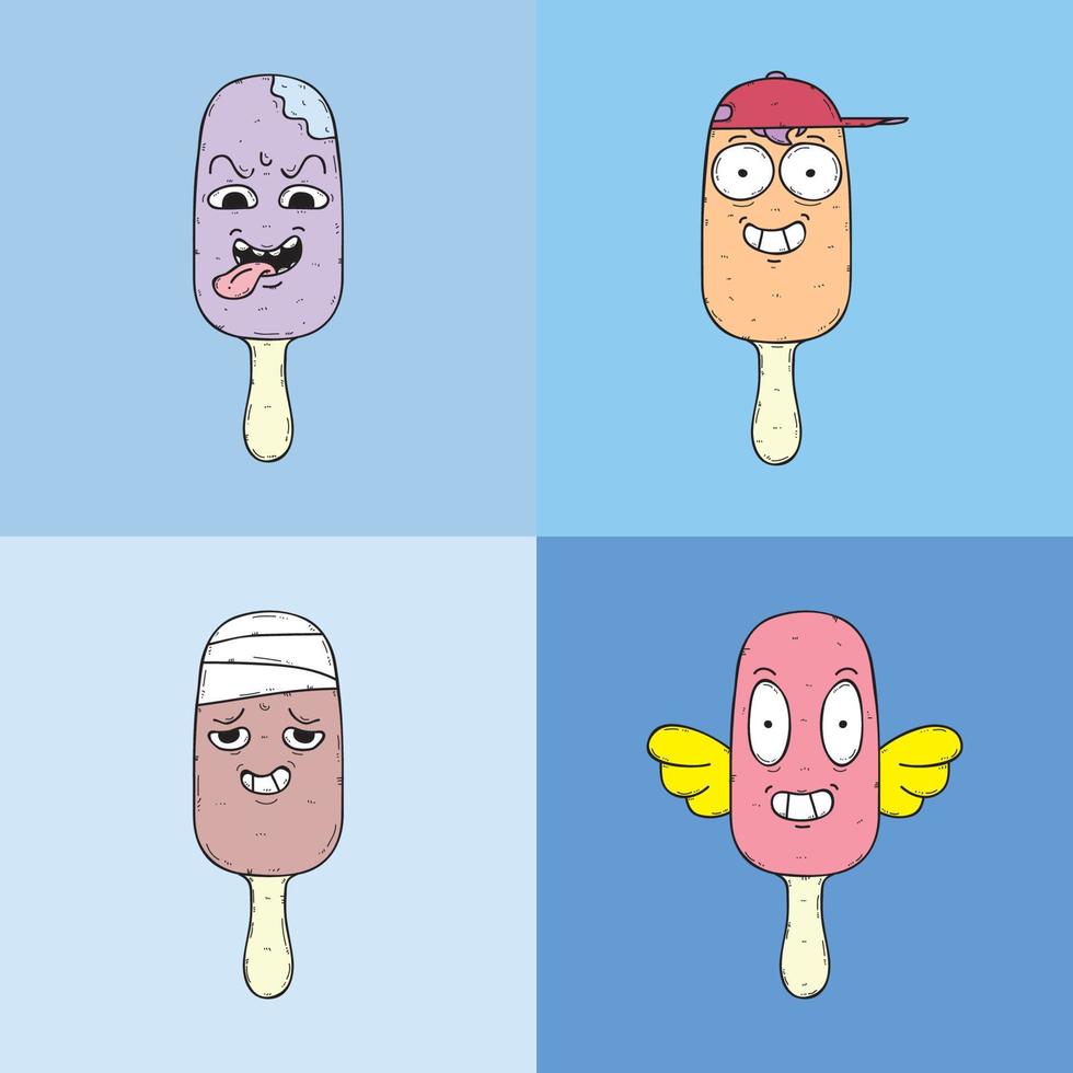 Cute ice cream, suitable for sticker design and t-shirt design vector