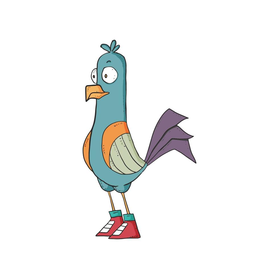 Big eyed chicken with shoes, perfect for sticker design and t-shirt design vector