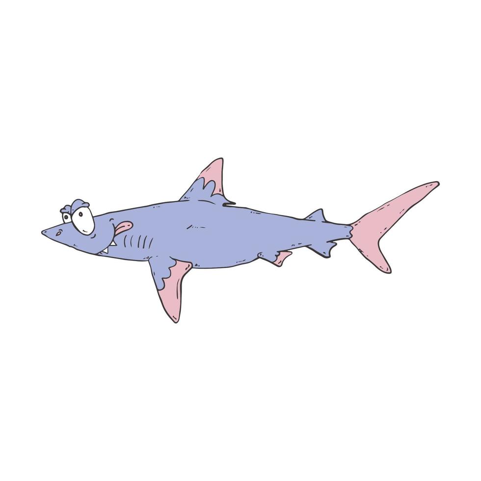Cute shark, suitable for sticker design and t-shirt design vector