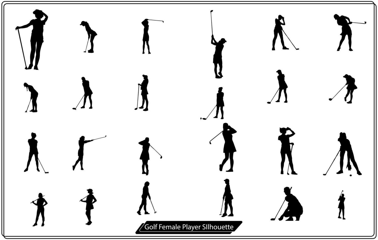 icono de jugadora de golf, silueta vectorial abstracta de golfista vector