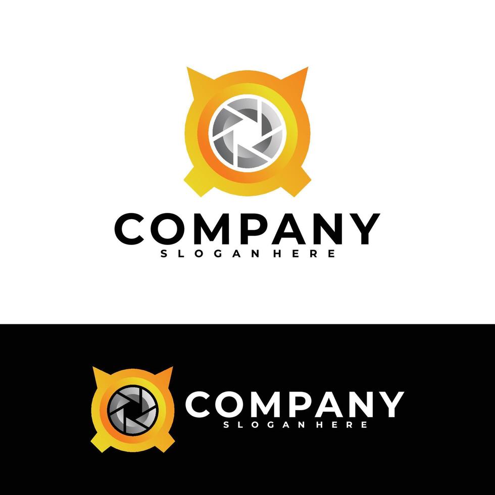 clock and shutter logo vector design template