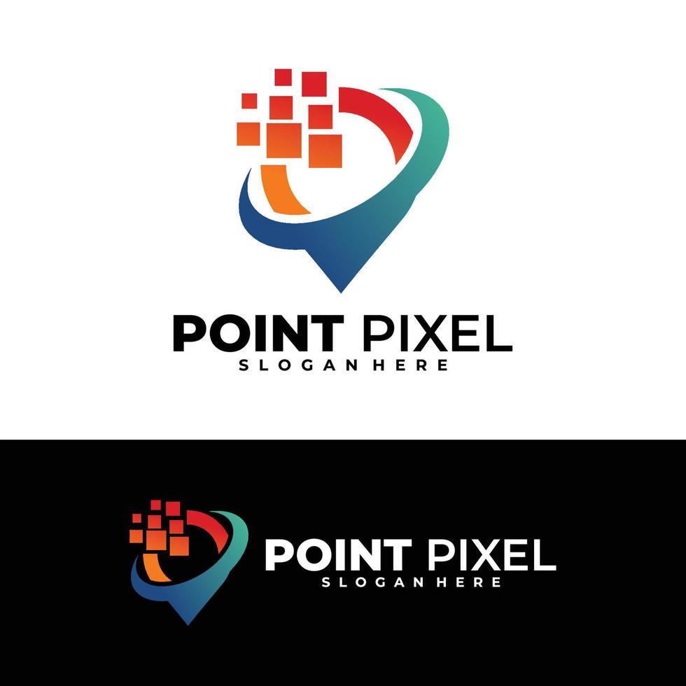 plantilla de diseño de vector de logotipo de punto de píxel