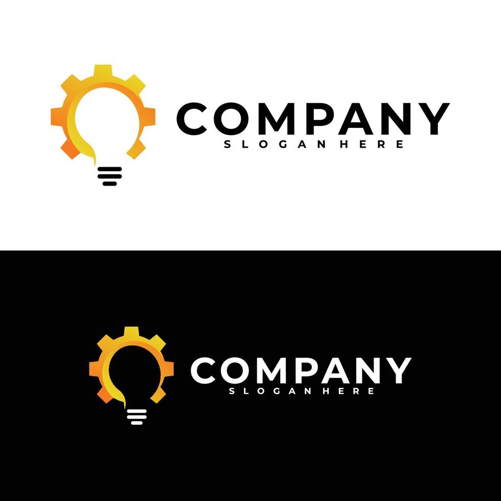 gear bulb idea logo vector design template