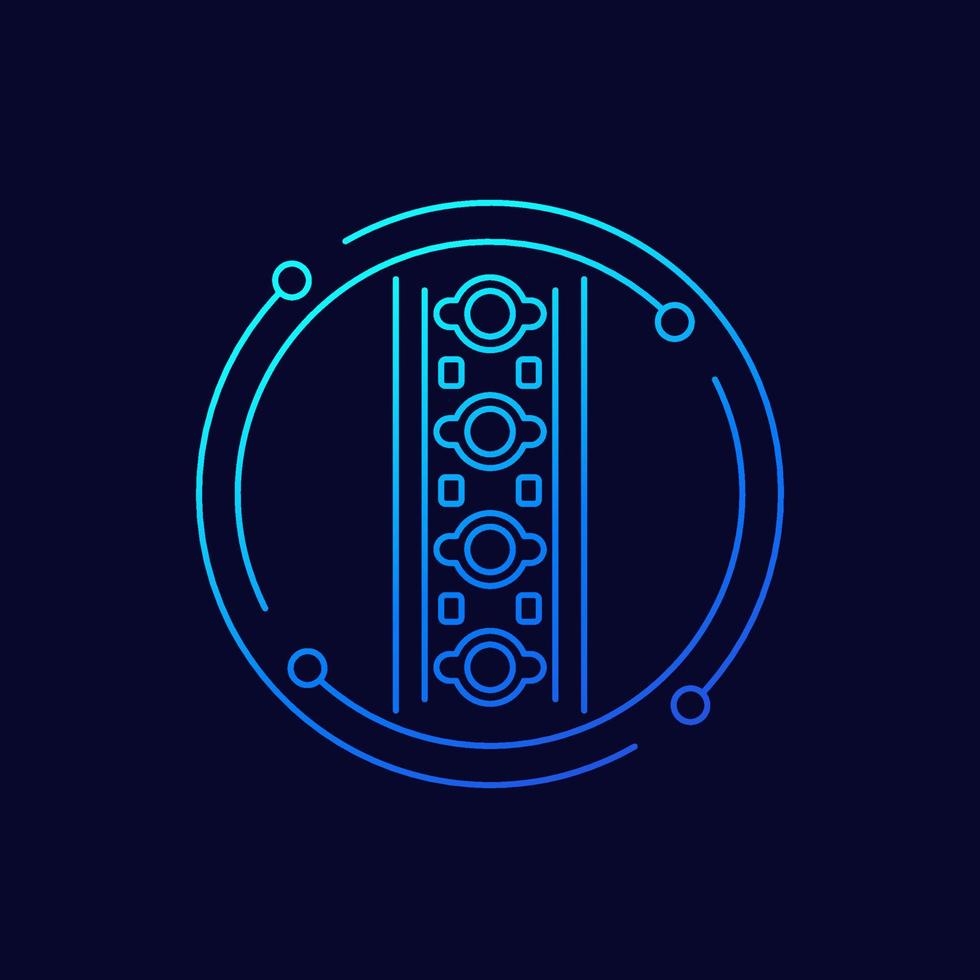LED strip icon, line design vector