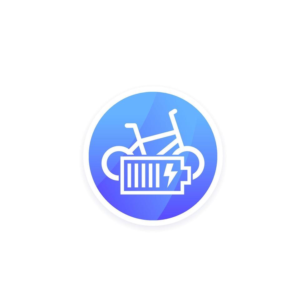 Electric bike or bicycle charging a battery icon vector