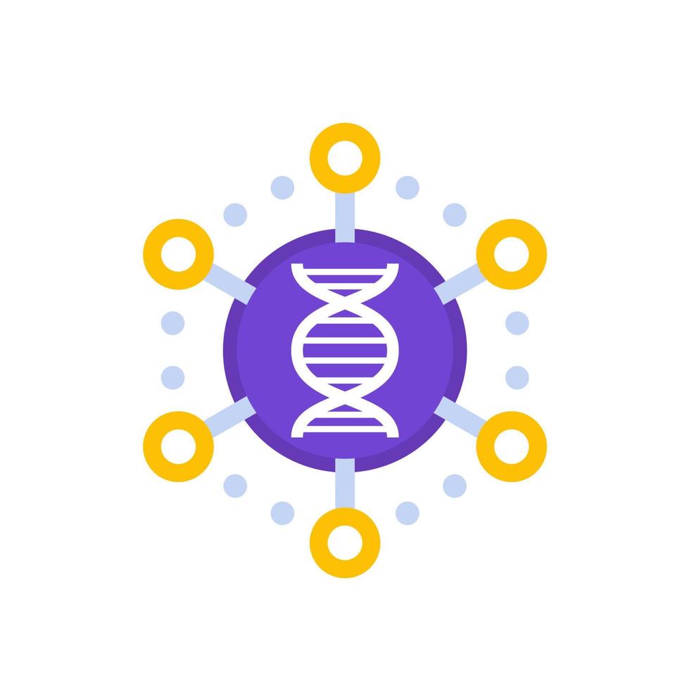 Genomics icon, dna research vector