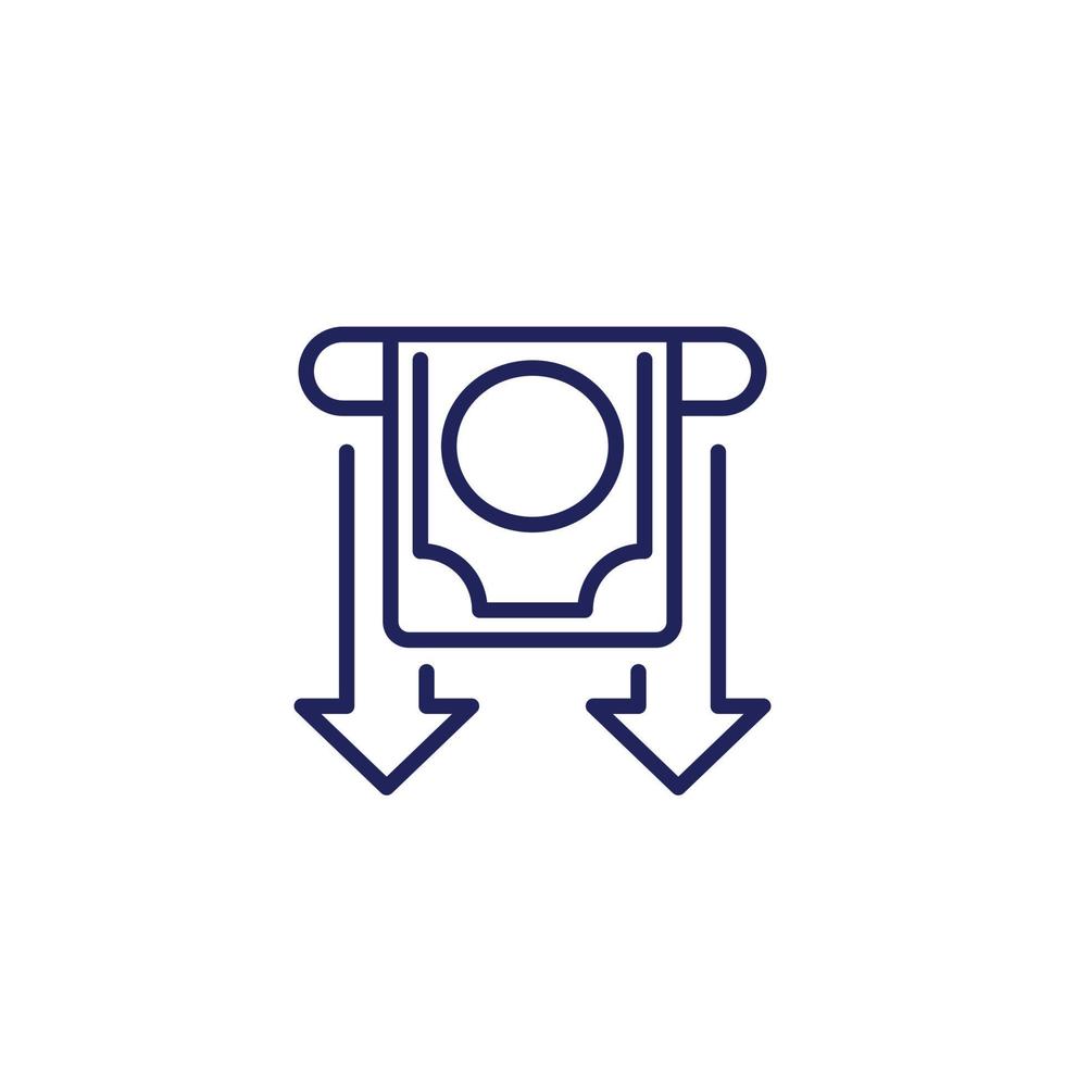 cashout line icon on white vector