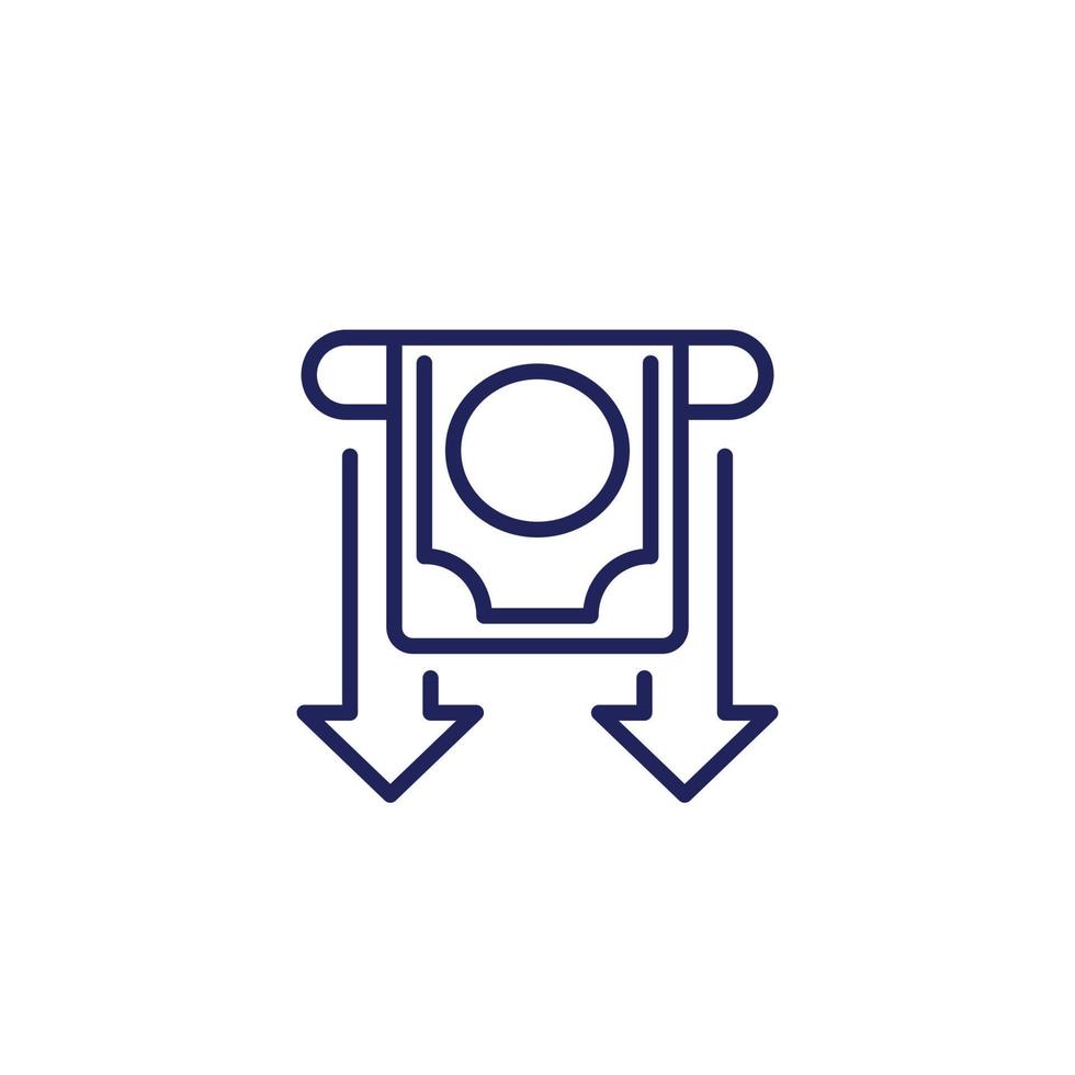 cashout line icon on white vector