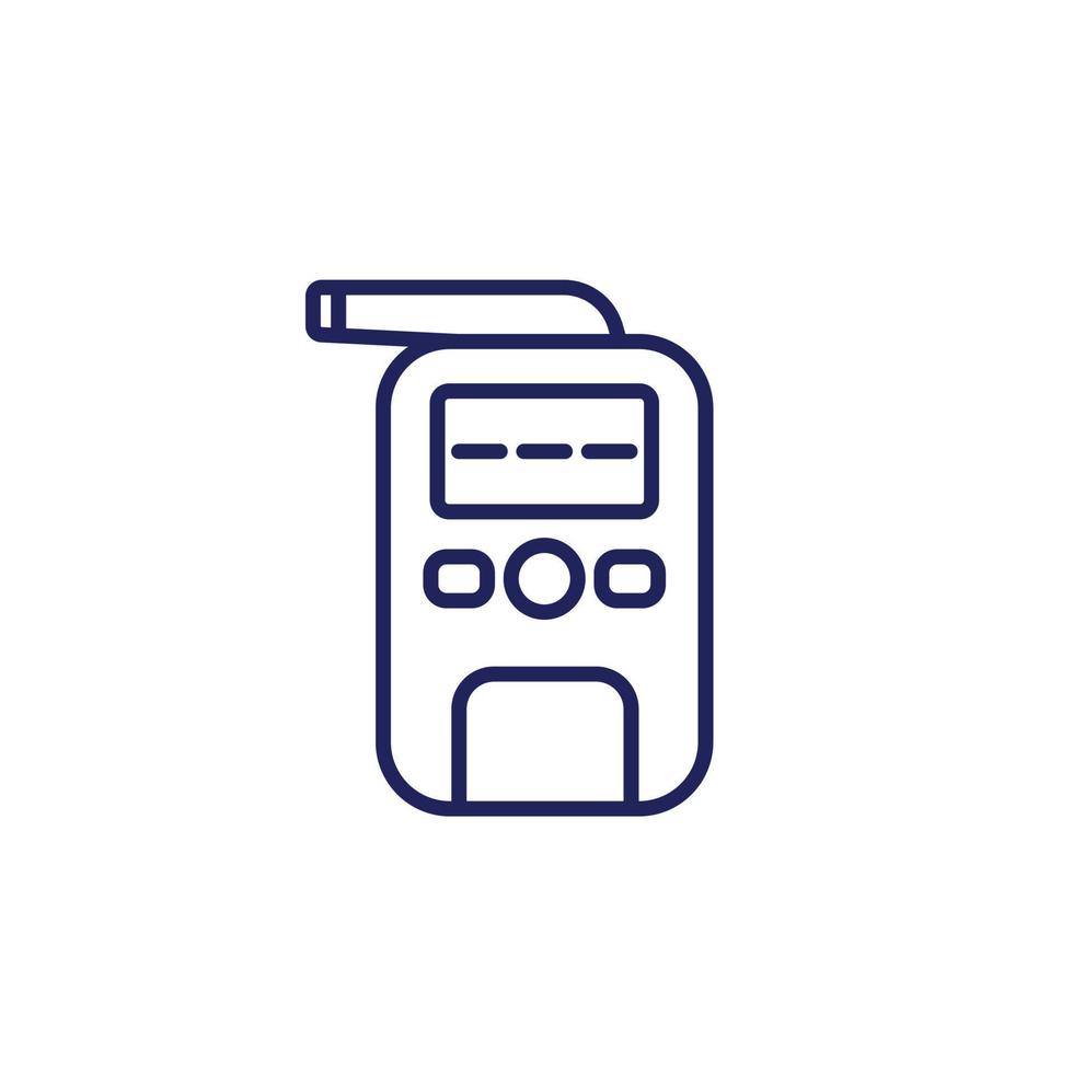 breathalyzer line icon on white vector