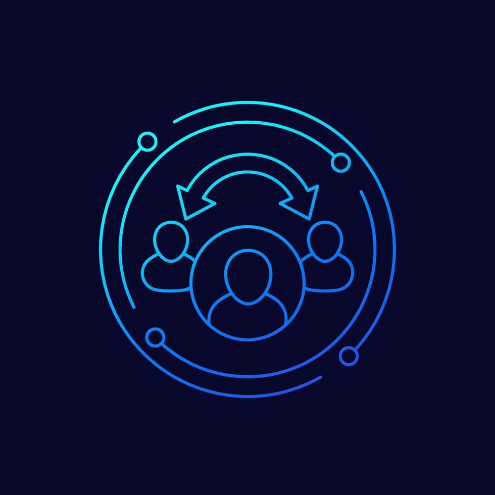 broker, middleman line vector icon