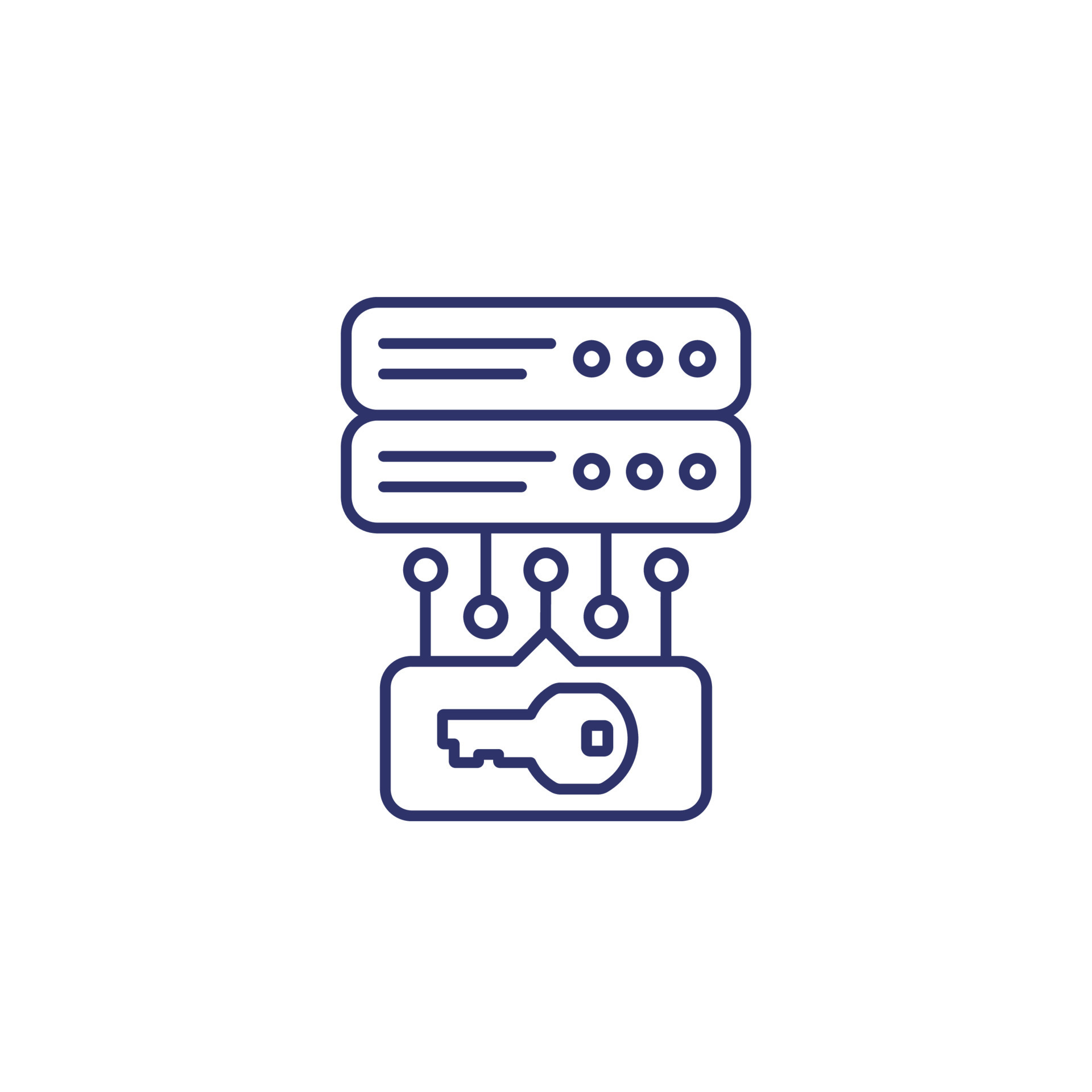 server and a key, access control line icon 16177591 Vector Art at Vecteezy