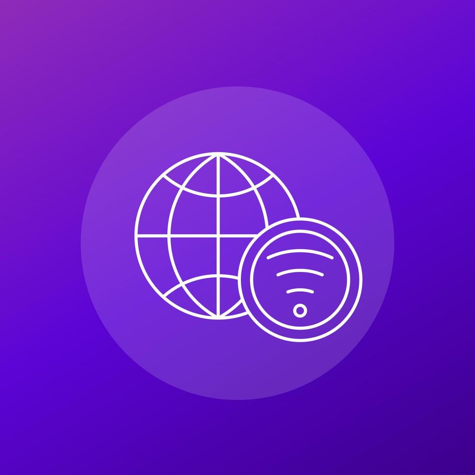 Wi-fi network icon, linear vector