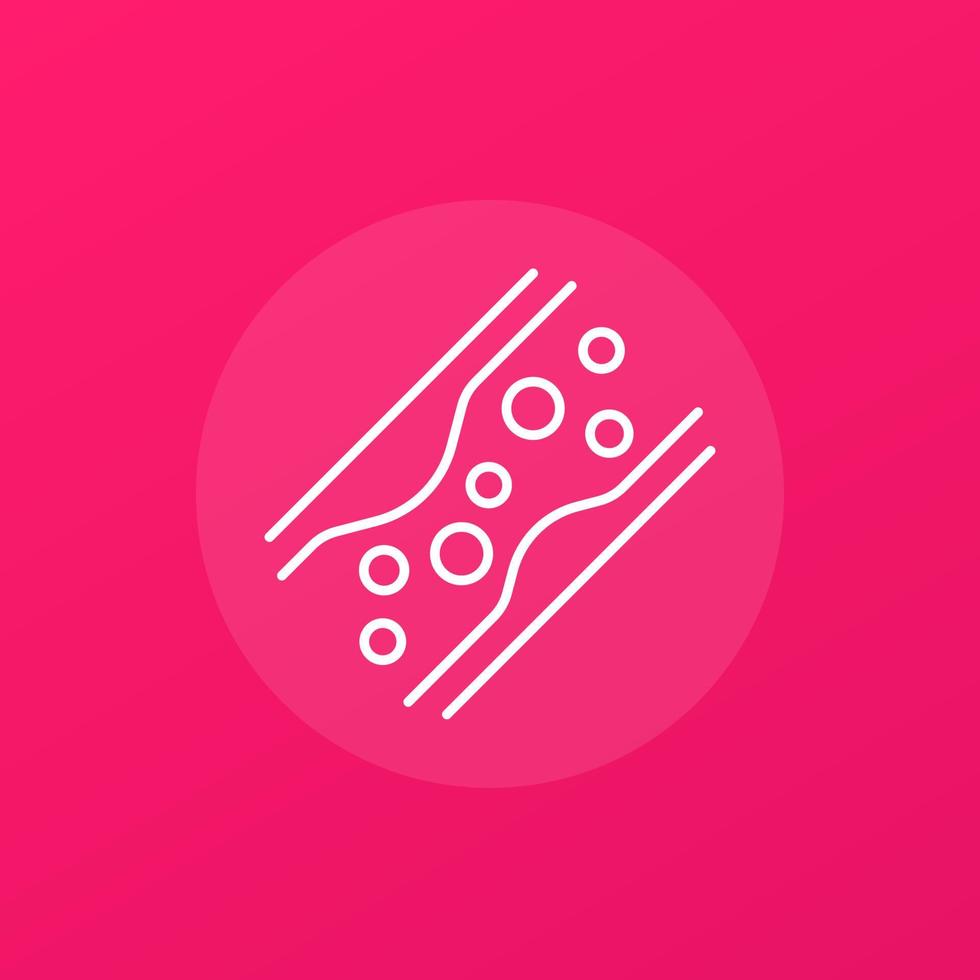 cholesterol in blood, artery line icon, vector