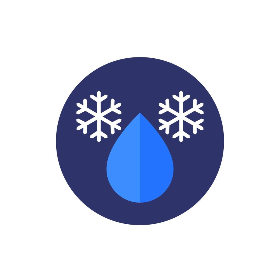 coolant drop icon, flat vector