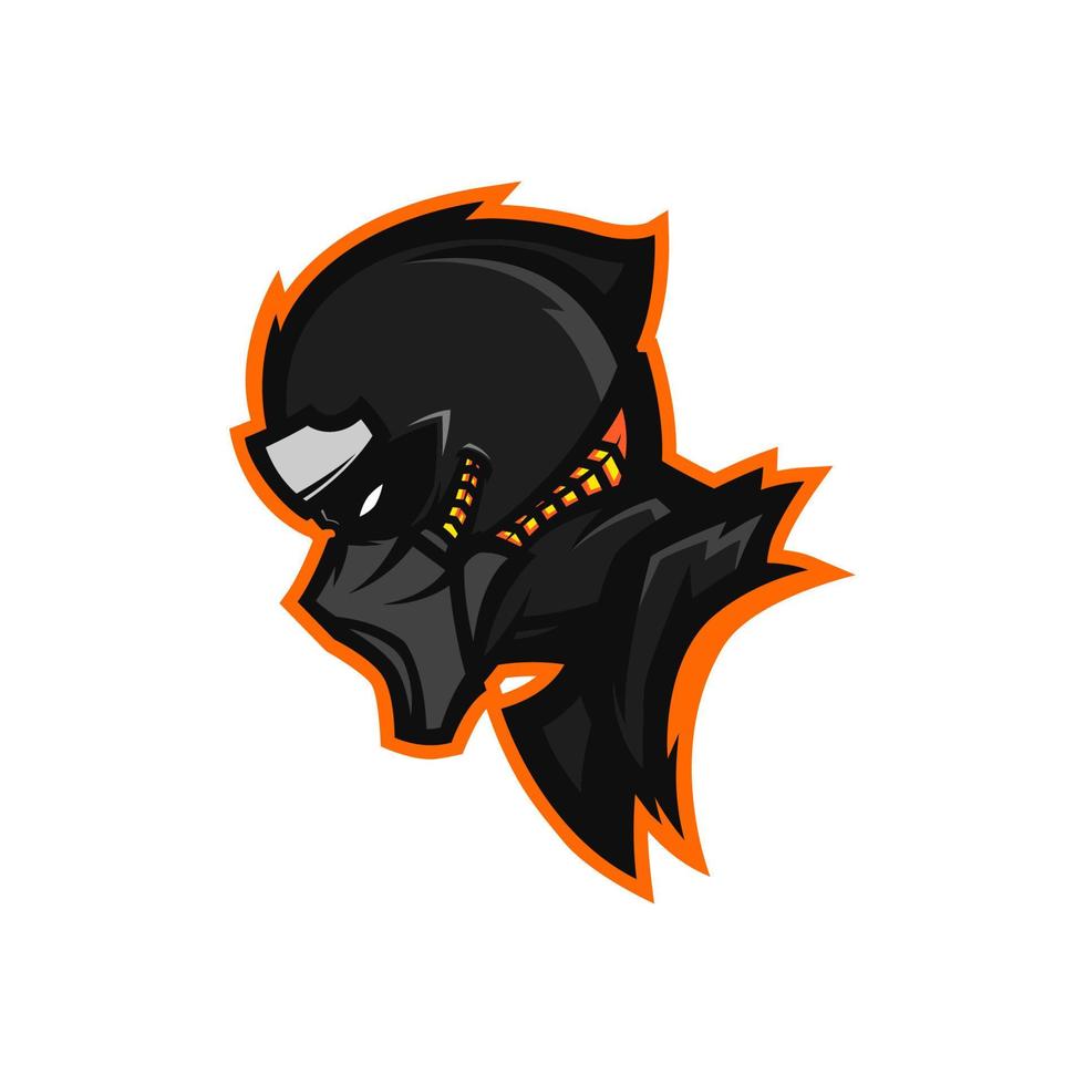 Black Shadow Ninja Shinobi Mascot vector