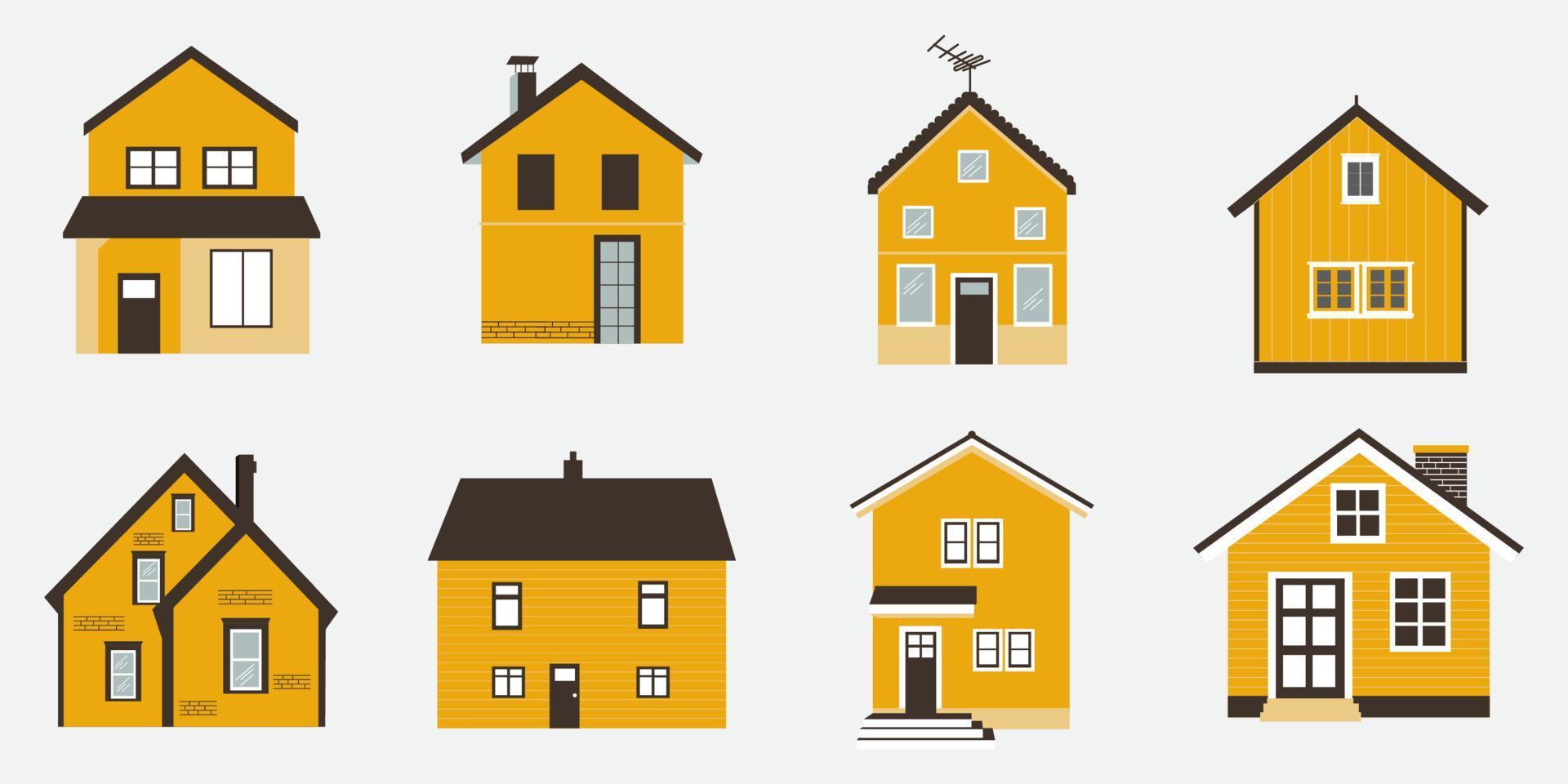 edificio, casa, vector, ilustración vector